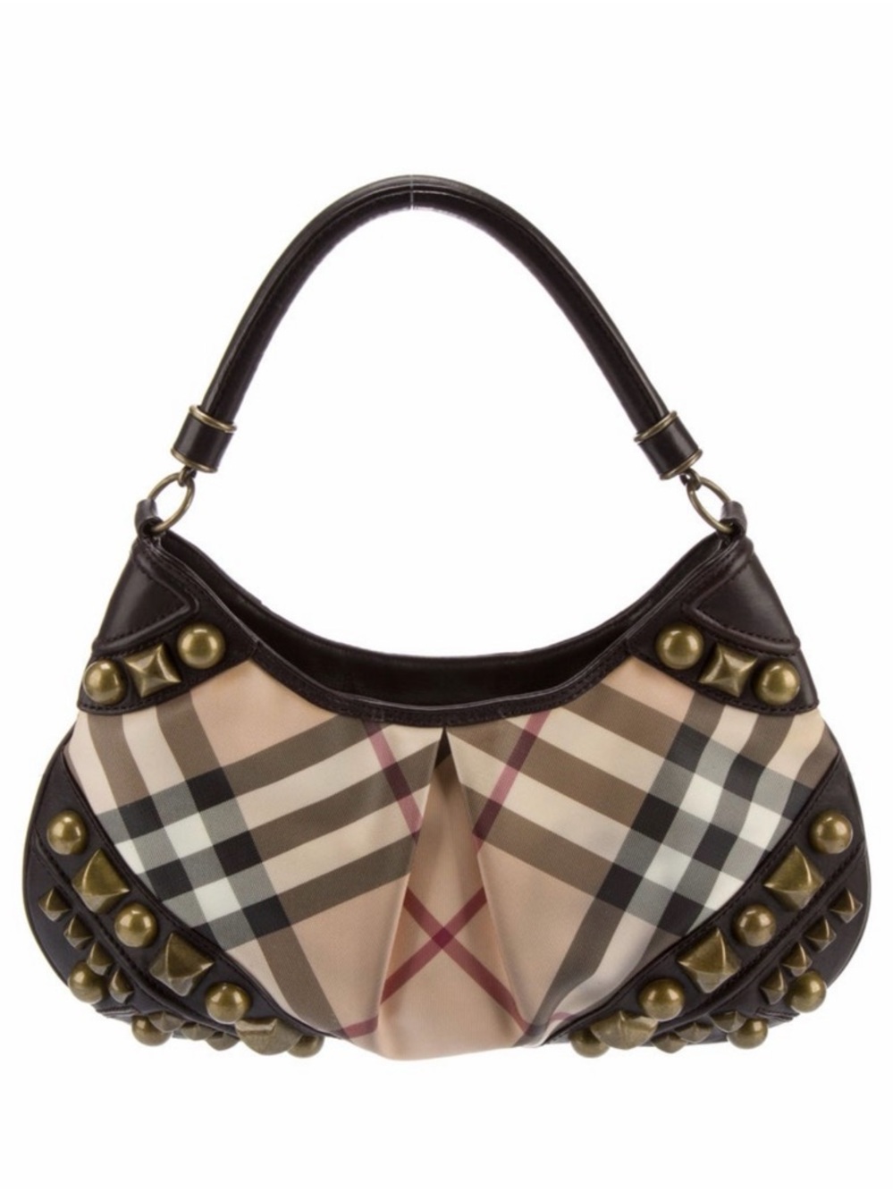 Burberry Super Nova Check Studded Alverton Bag.